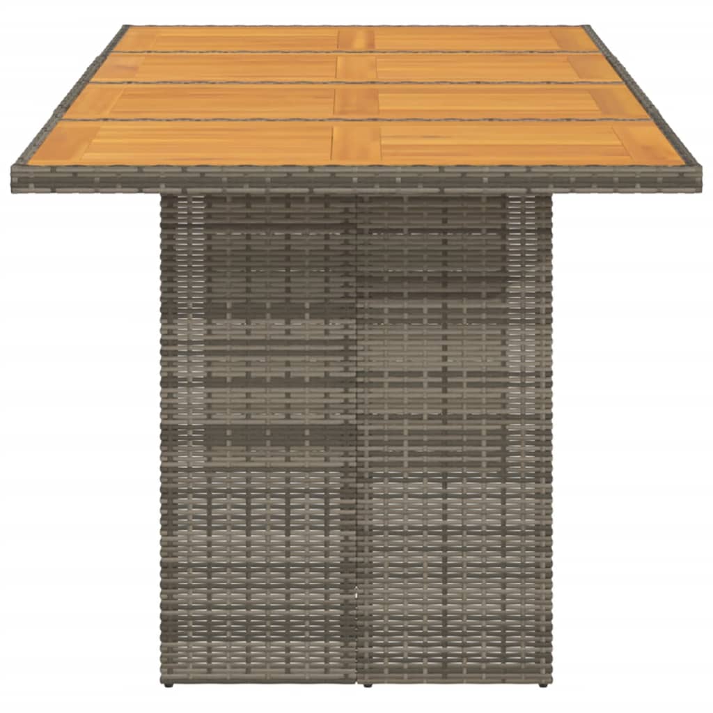 HKH Mesa de Jardim com Tampo em Acácia 190x80x75 Cm Vime Pe Cinza - Cinzento