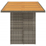 HKH Mesa de Jardim com Tampo em Acácia 190x80x75 Cm Vime Pe Cinza - Cinzento