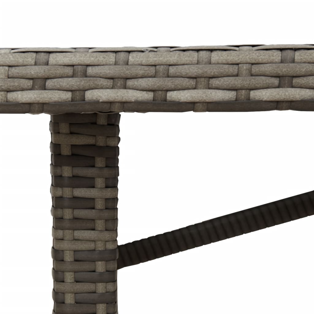 HKH Mesa de Jardim com Tampo em Acácia 190x80x75 Cm Vime Pe Cinza - Cinzento