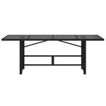 HKH Mesa de Jardim com Tampo de Vidro 190x80x75 Cm Vime Pe - Preto