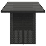 HKH Mesa de Jardim com Tampo de Vidro 190x80x75 Cm Vime Pe - Preto