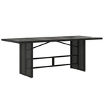 HKH Mesa de Jardim com Tampo de Vidro 190x80x75 Cm Vime Pe - Preto