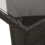 HKH Mesa de Jardim com Tampo de Vidro 190x80x75 Cm Vime Pe - Preto