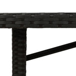 HKH Mesa de Jardim com Tampo de Vidro 190x80x75 Cm Vime Pe - Preto