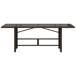 HKH Mesa de Jardim com Tampo de Vidro 190x80x75 Cm Vime Pe Castanho - Marrom