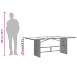 HKH Mesa de Jardim com Tampo de Vidro 190x80x75 Cm Vime Pe Castanho - Marrom
