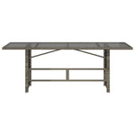 HKH Mesa de Jardim com Tampo de Vidro 190x80x75 Cm Vime Pe Cinza - Cinzento