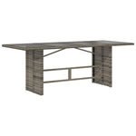 HKH Mesa de Jardim com Tampo de Vidro 190x80x75 Cm Vime Pe Cinza - Cinzento