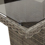 HKH Mesa de Jardim com Tampo de Vidro 190x80x75 Cm Vime Pe Cinza - Cinzento