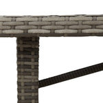 HKH Mesa de Jardim com Tampo de Vidro 190x80x75 Cm Vime Pe Cinza - Cinzento