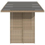 HKH Mesa de Jardim com Tampo de Vidro 190x80x75 Cm Vime Pe - Bege