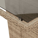 HKH Mesa de Jardim com Tampo de Vidro 190x80x75 Cm Vime Pe - Bege