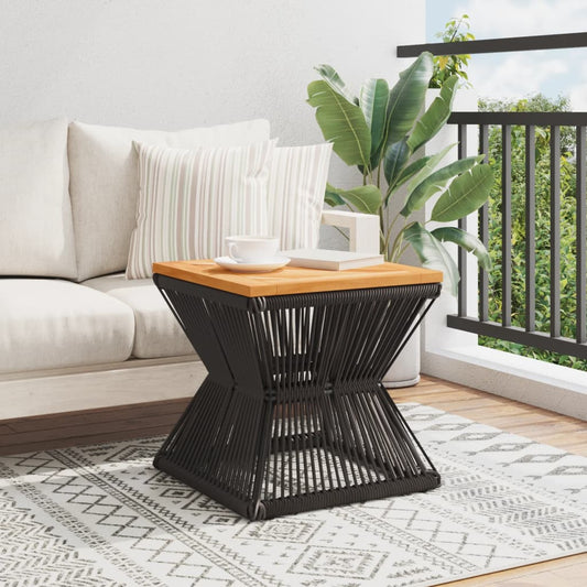 HKH Mesa de Centro com Base de Arame 38x38x38 Cm Acácia Maciça - Marrom