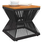 Mesa de Centro HKH con Base de Alambre 38x38x38 Cm Acacia Maciza - Marrón