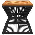 Mesa de Centro HKH con Base de Alambre 38x38x38 Cm Acacia Maciza - Marrón