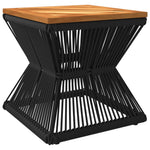 Mesa de Centro HKH con Base de Alambre 38x38x38 Cm Acacia Maciza - Marrón