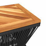 Mesa de Centro HKH con Base de Alambre 38x38x38 Cm Acacia Maciza - Marrón