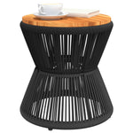 HKH Mesa de Centro com Base de Arame Ã˜ 45x44 Cm Acácia Maciça - Preto