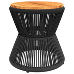 HKH Mesa de Centro com Base de Arame Ã˜ 45x44 Cm Acácia Maciça - Preto