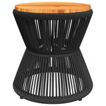 HKH Mesa de Centro com Base de Arame Ã˜ 45x44 Cm Acácia Maciça - Preto