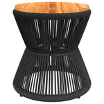 HKH Mesa de Centro com Base de Arame Ã˜ 45x44 Cm Acácia Maciça - Preto