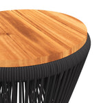 HKH Mesa de Centro com Base de Arame Ã˜ 45x44 Cm Acácia Maciça - Preto
