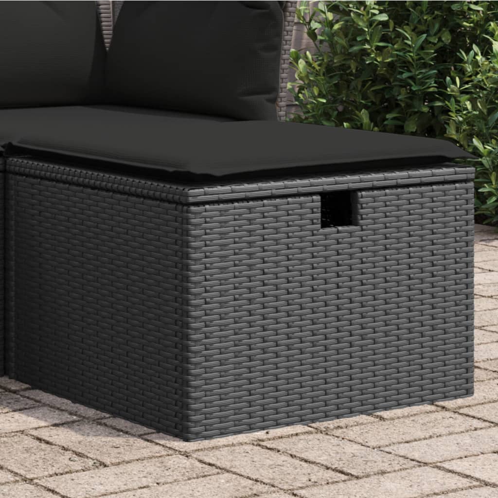 HKH Banco de Jardín con Cojín 55x55x37 Cm Ratán Pe - Negro