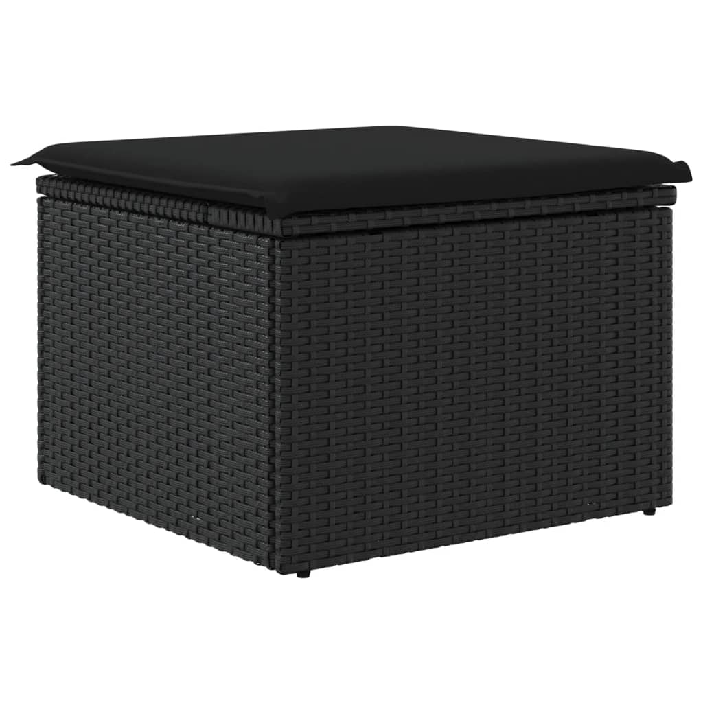 HKH Banco de Jardim com Almofadão 55x55x37 Cm Vime Pe - Preto