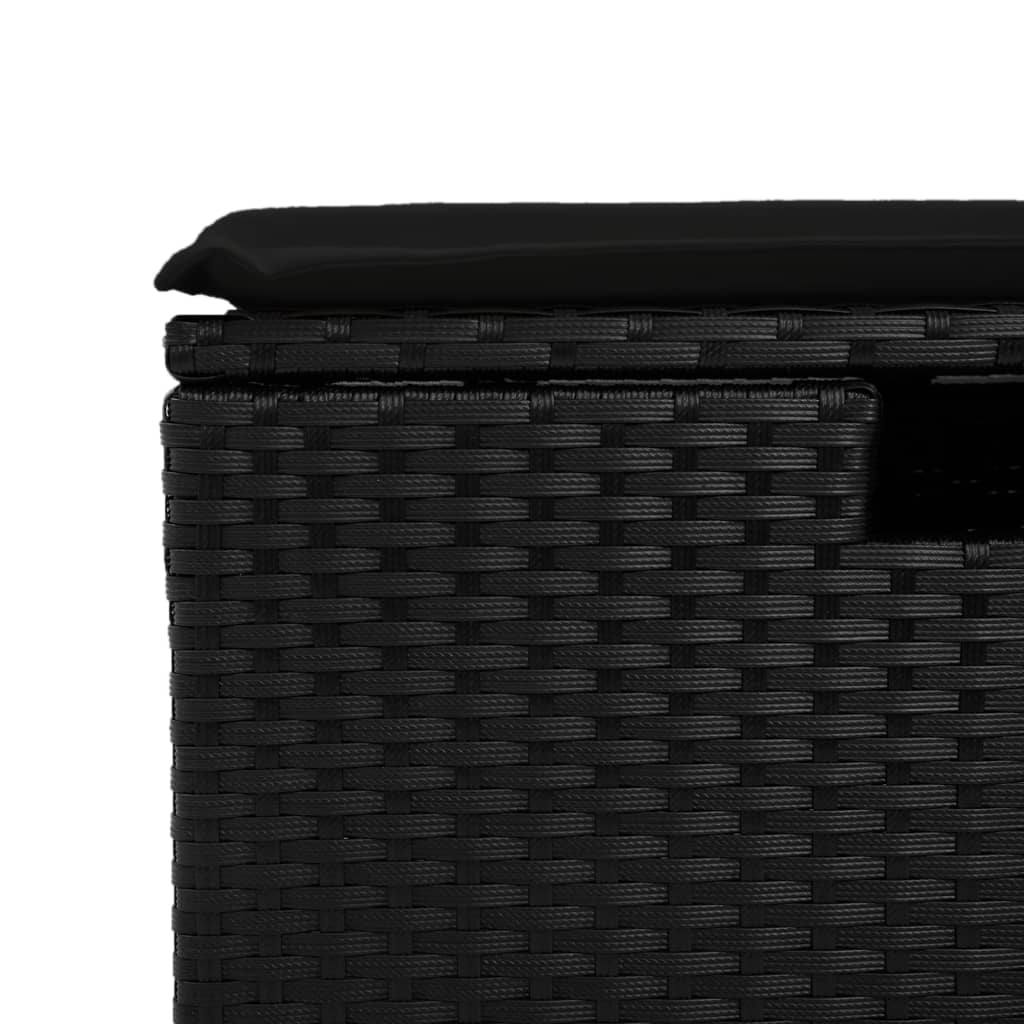 HKH Banco de Jardim com Almofadão 55x55x37 Cm Vime Pe - Preto