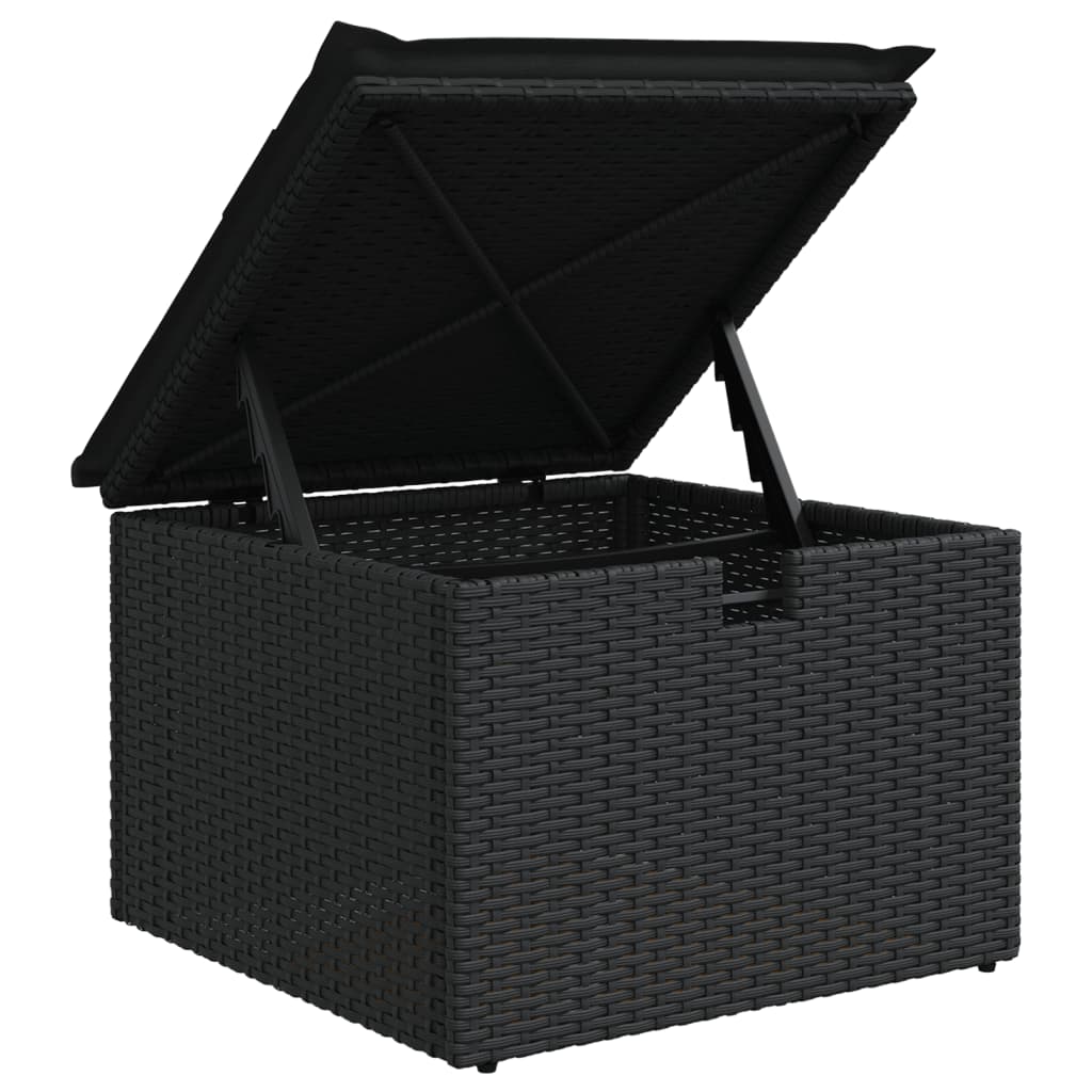 HKH Banco de Jardim com Almofadão 55x55x37 Cm Vime Pe - Preto