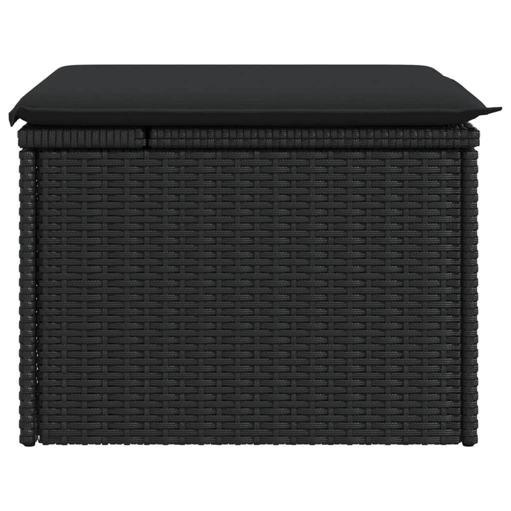 HKH Banco de Jardín con Cojín 55x55x37 Cm Ratán Pe - Negro