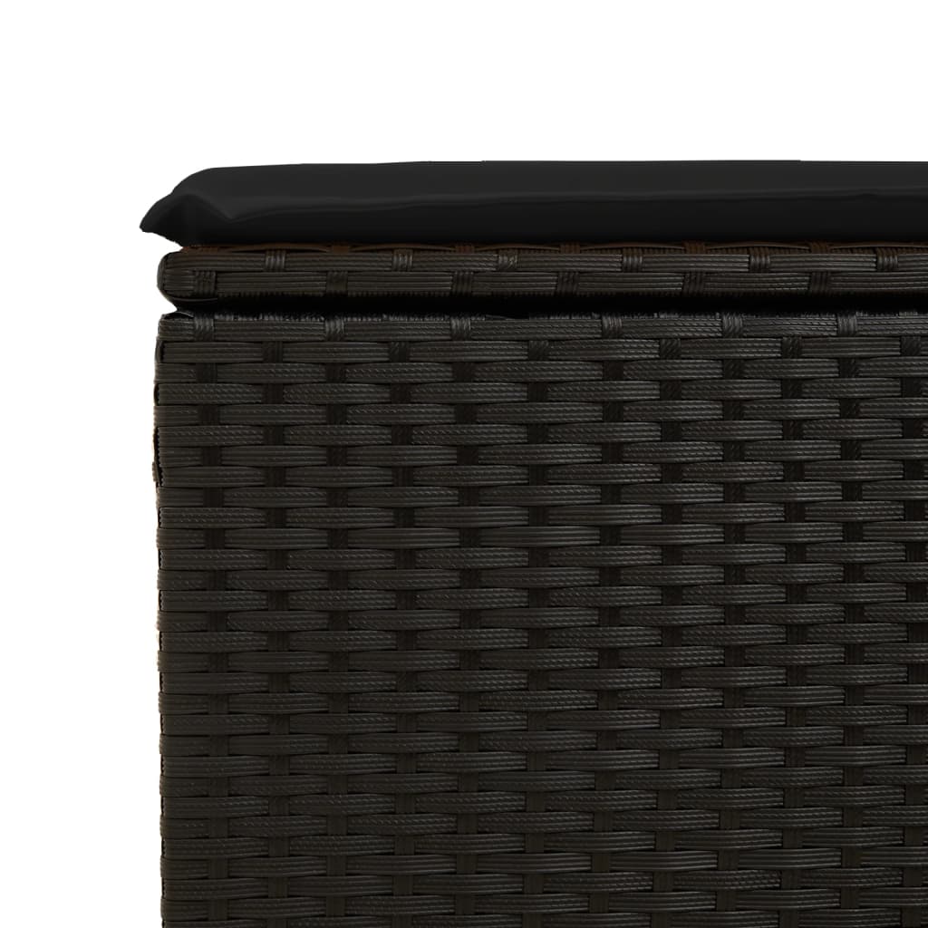 HKH Banco de Jardín con Cojín 55x55x37 Cm Ratán Pe - Negro