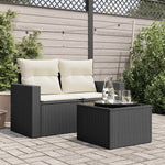 HKH Mesa de Jardim com Tampo de Vidro 55x55x37 Cm Vime Pe - Preto