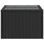 HKH Mesa de Jardim com Tampo de Vidro 55x55x37 Cm Vime Pe - Preto