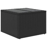 HKH Mesa de Jardim com Tampo de Vidro 55x55x37 Cm Vime Pe - Preto