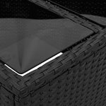 HKH Mesa de Jardim com Tampo de Vidro 55x55x37 Cm Vime Pe - Preto