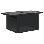 HKH Mesa de Jardim com Tampo de Vidro 100x55x73 Cm Vime Pe - Preto