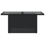 HKH Mesa de Jardim com Tampo de Vidro 100x55x73 Cm Vime Pe - Preto