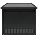 HKH Mesa de Jardim com Tampo de Vidro 100x55x73 Cm Vime Pe - Preto