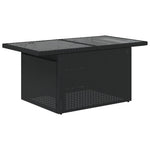 HKH Mesa de Jardim com Tampo de Vidro 100x55x73 Cm Vime Pe - Preto
