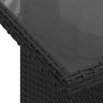 HKH Mesa de Jardim com Tampo de Vidro 100x55x73 Cm Vime Pe - Preto