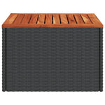HKH Mesa de Jardín 55x55x37 Cm Ratán PE y Madera de Acacia - Negro