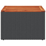 HKH Mesa de Jardín 55x55x37 Cm Ratán PE y Madera de Acacia - Negro