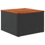 HKH Mesa de Jardín 55x55x37 Cm Ratán PE y Madera de Acacia - Negro