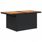 HKH Mesa de Jardim 100x55x73 Cm Vime Pe e Madeira de Acácia - Preto