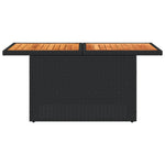 HKH Mesa de Jardim 100x55x73 Cm Vime Pe e Madeira de Acácia - Preto