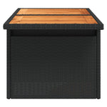 HKH Mesa de Jardim 100x55x73 Cm Vime Pe e Madeira de Acácia - Preto