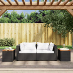 HKH Mesas de Apoio P/ Jardim 2 Pcs Vime Pe/madeira Maciça - Preto