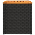 HKH Mesas de Apoio P/ Jardim 2 Pcs Vime Pe/madeira Maciça - Preto