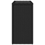 HKH Mesa de Apoio Jardim C/ Tampo Vidro 58x27,5x55 Cm Vime Pe - Preto